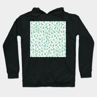 Elegant Olive branch Green White Pattern Hoodie